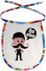 Koupakoupa Kritikos "Xa Sou" Waterproof Baby Bib Made of 100% Cotton with Lace Band Colored