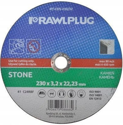 Rawlplug 230x3.2x22.23мм Корундов Диск За Рязане Камък Rt-cds-230/32