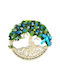 Decorative Painting Tree Life Stabilized Natural Lichens Cryogenated Hydrangeas 30x30 Cm