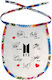 Koupakoupa Bts Signatures Waterproof Baby Bib Made of 100% Cotton with Lace Band Colored