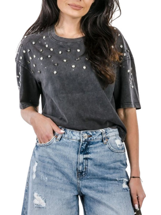 Γυναικείο Crop T-shirt Faded-black
