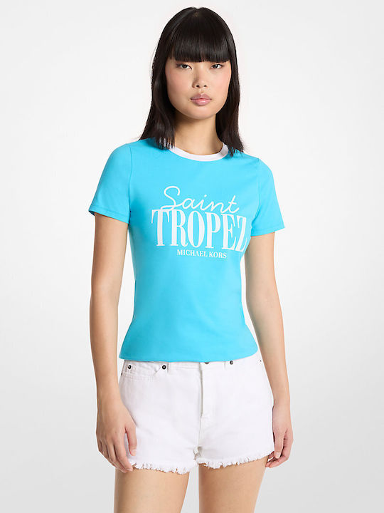 Michael Kors Damen T-Shirt Milos Blau