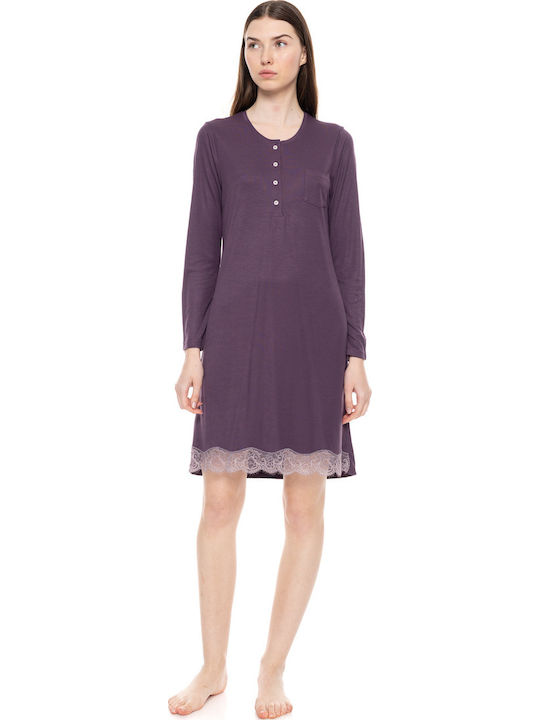Pink Label Winter Women's Nightgown Raspberry