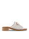 Leather Women's Flat Sandals White