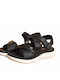 Damen Anatomisch Flache Sandalen Schwarz