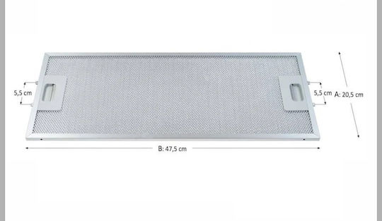 Metall-Filter Ersatzteil Ventilhauben Zubehör Kompatibel mit Davoline 20,5x47,5cm