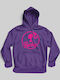 Fleece Kinder-Sweatshirt mit Kapuze und Taschen Lila