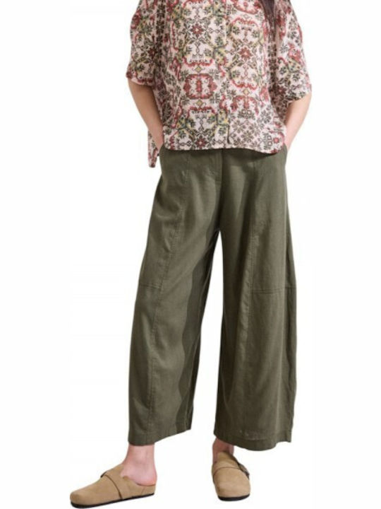 Namaste Γυναικείο Λινό Παντελόνι Khaki
