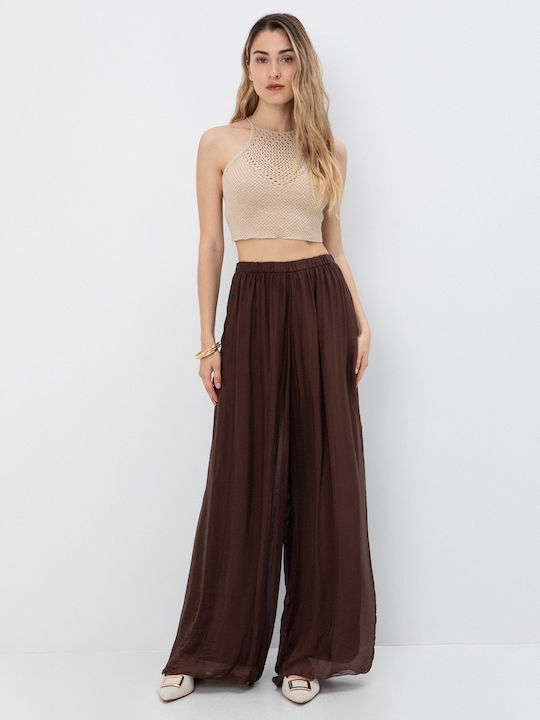 Damen Hochbund Pantaloons in Lose Passform Braune