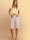 Women's Linen Bermuda Beige