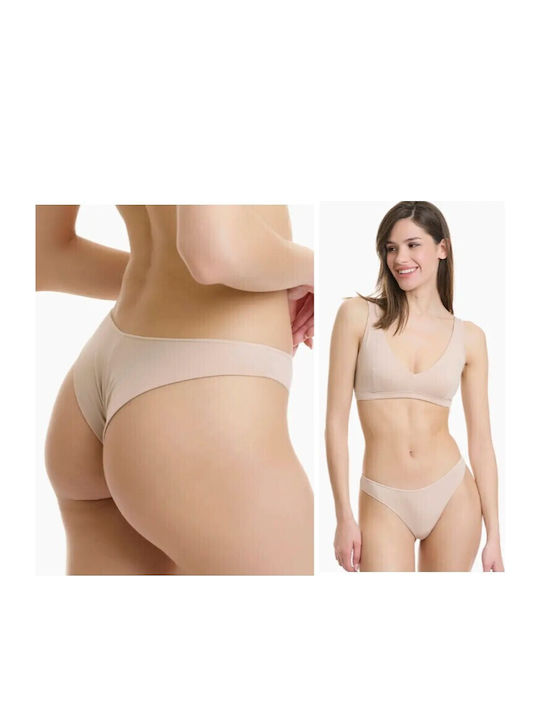 Walk Bamboo Damen-Slips Brasilien 2er Pack Beiges