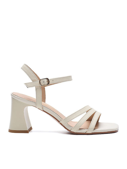 Damen Sandalen Mit Leder Beigen