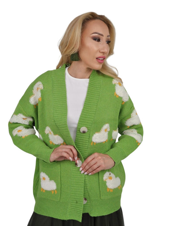 Women's Knitted Cardigan Green