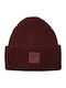 Chunky Rib Beanie Women's Beanie with Rib Knit in Burgundy Colour