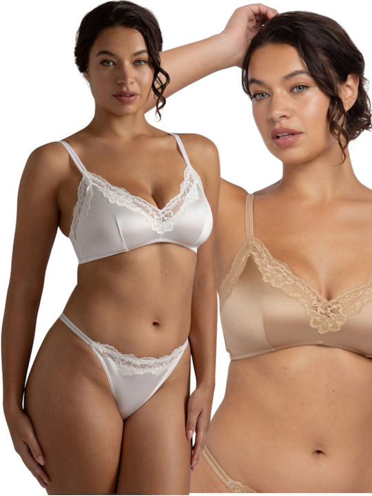 Ivory/Beige Bra without Padding & without Underwire