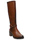 Damenstiefel mit Mittelhohem Absatz Tabac Braun