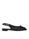 Suede Γυναικείες Μπαλαρίνες Slingback σε Μαύρο Χρώμα