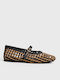 Women's Ballerina Shoes With Strap in Beige Colour
