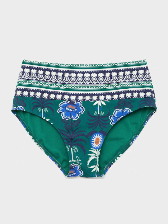 Bikini Slip Talie Înaltă Verde