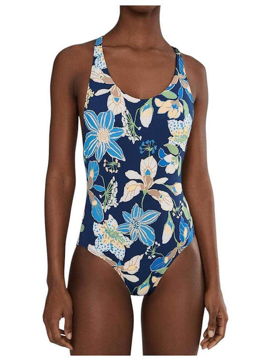 Nike Floral Scoop Neck Αθλητικό Ολόσωμο Μαγιό F...