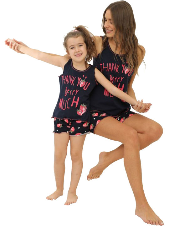 Sexen Kids Summer Cotton Nightwear Dark Blue