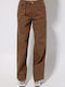High Rise Women's Jean Pants in Slim Fit Brown