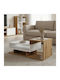 Rectangular Central Coffee Table Nuvele from Solid Wood White W90xL50xH35cm