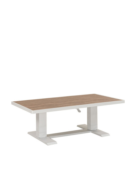 Masă Pentru Sala De Mese Din Lemn Cu Ramă Din Aluminiu Lianos 140x80x51cm
