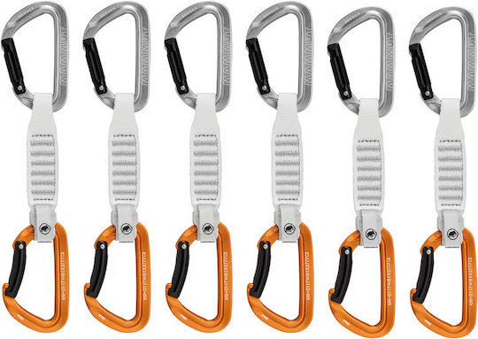 Mammut Sender Keylock Climbing Quickdraws 12 Cm 6-pack Light Grey Gold