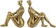 Artekko Bookends Figurine Gold Resin Bookends Female Figure 19.3x9x19.7 Cm 2 Pieces