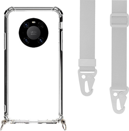 Θήκη Κινητού Διάφανη Ιμάντα White Huawei Mate 40 Pro