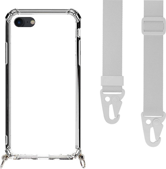 Калъф За Мобилен Телефон Прозрачен Каишка Бял iPhone SE 2020