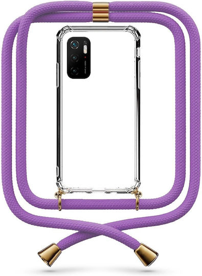 Handyhülle Transparent mit Blumenmuster Lila Xiaomi Poco M3 Pro