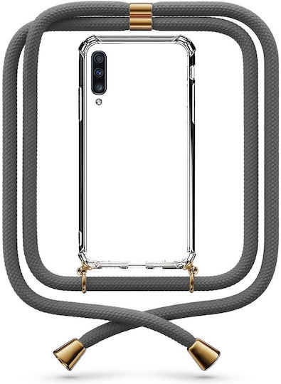 Θήκη Κινητού Διάφανη Κορδόνι Grey Galaxy A70