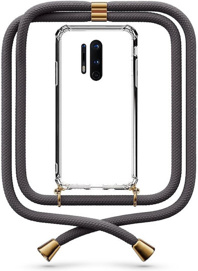 Θήκη Κινητού Διάφανη Κορδόνι Dark Grey Oneplus 8 Pro