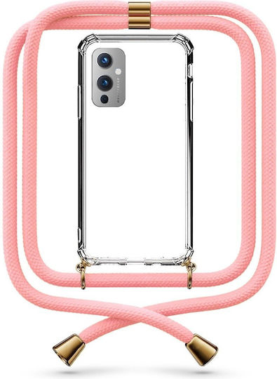 Transparente Handyhülle mit Salmon-Kordel für Oneplus 9