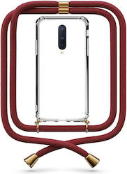 Husă Telefon Transparentă Curea Bordeaux OnePlus 8 Husă Telefon Transparentă Curea Bordeaux OnePlus 8