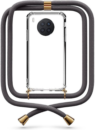 Husă Telefon Transparentă Cu Șnur Gri Închis Huawei Nova 8i