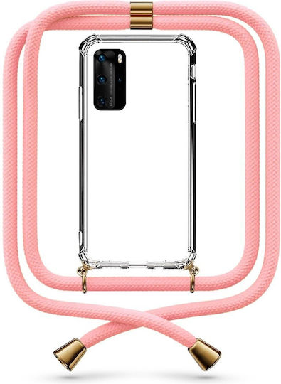 Transparente Handyhülle mit Salmon-Kordel für Huawei P40 Pro