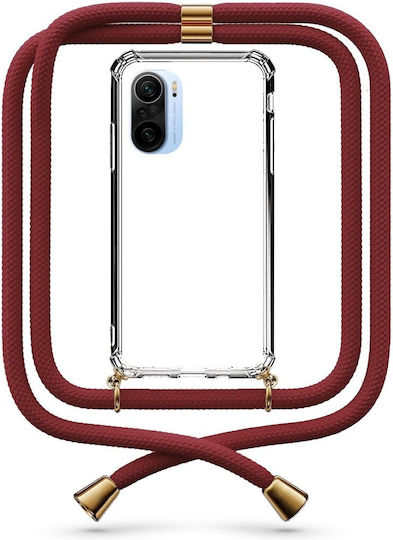 Transparente Handyhülle mit Bordeaux-Kordel für Xiaomi Mi 11i