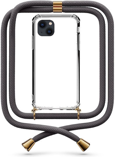 Transparente Handyhülle Mit Dunkelgrauem Kordel Für Iphone 15 Plus