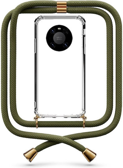 Transparente Handyhülle mit Khaki-Kordel für Huawei Mate 40 Pro
