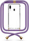 Transparente Handyhülle mit Lilac Galaxy A20e Kordel