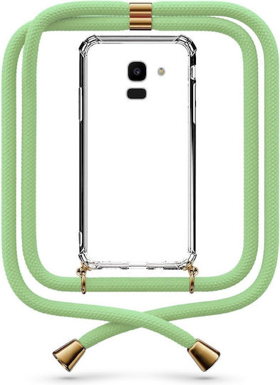 Калъф За Мобилен Телефон Прозрачен Каишка Lime Green Galaxy J6 2018