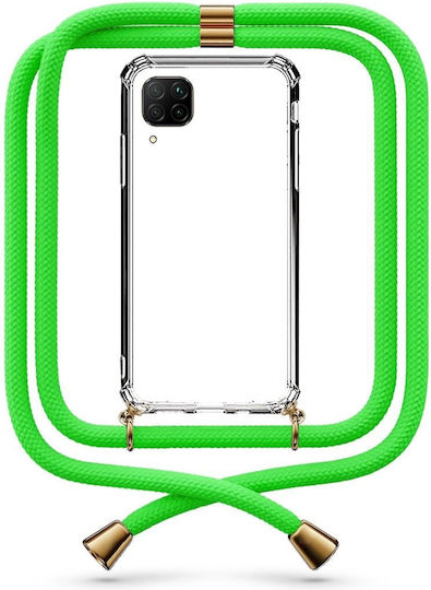 Θήκη Κινητού Διάφανη Κορδόνι Neon Green Huawei P40 Lite