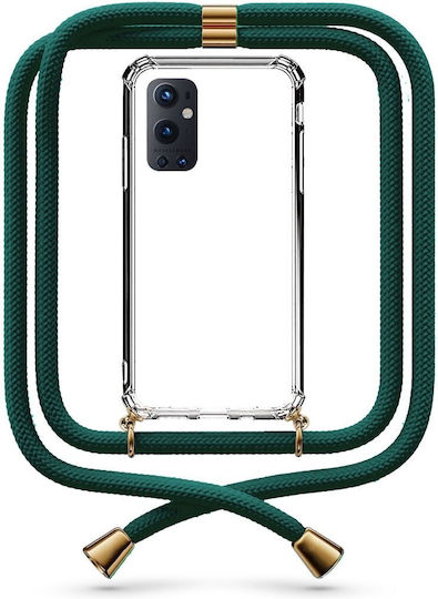 Θήκη Κινητού Διάφανη Κορδόνι Forest Green Oneplus 9 Pro