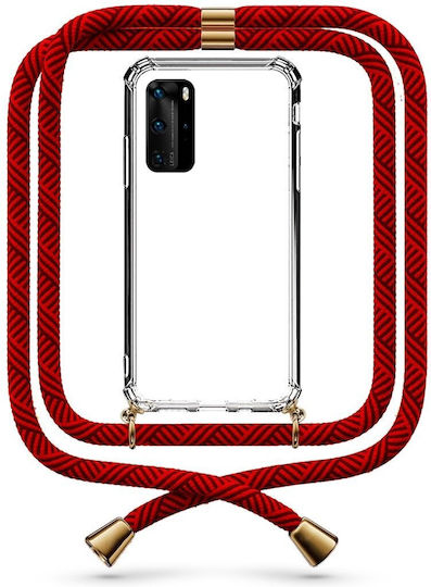 Husă Telefon Transparentă Cu Șnur Maro Huawei P40 Pro