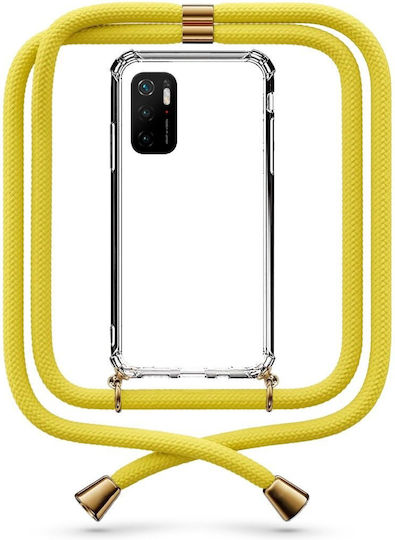 Калъф за мобилен телефон Прозрачен Каишка За Врата Жълт Xiaomi Poco M3 Pro