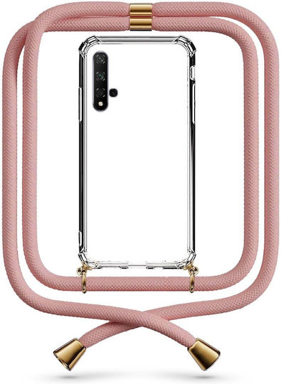 Transparente Handyhülle mit Gold Nackenriemen für Ehre 20