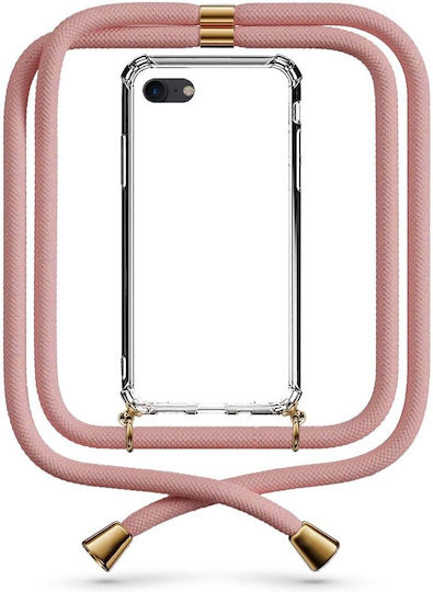 Θήκη Κινητού Διάφανη Κορδόνι Gold Iphone Se 2020